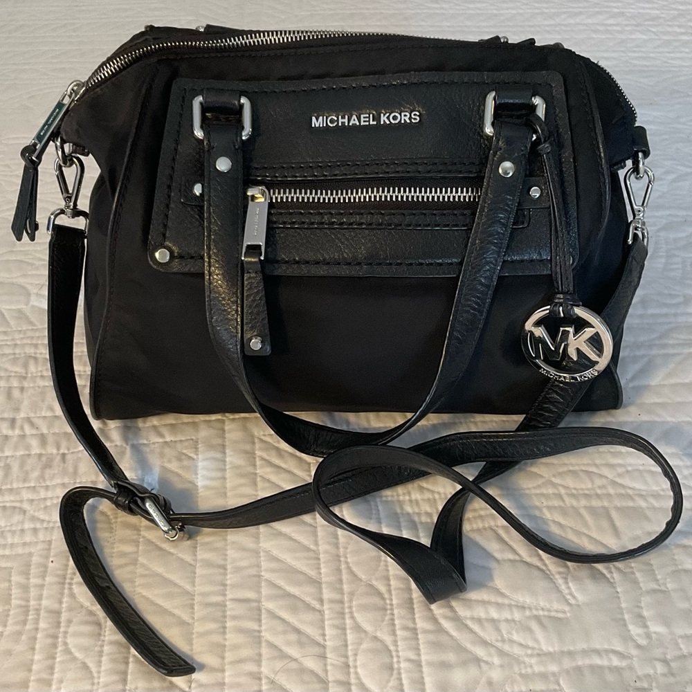 Michael Kors Black Satchel Leather Shoulder Strap and Handle